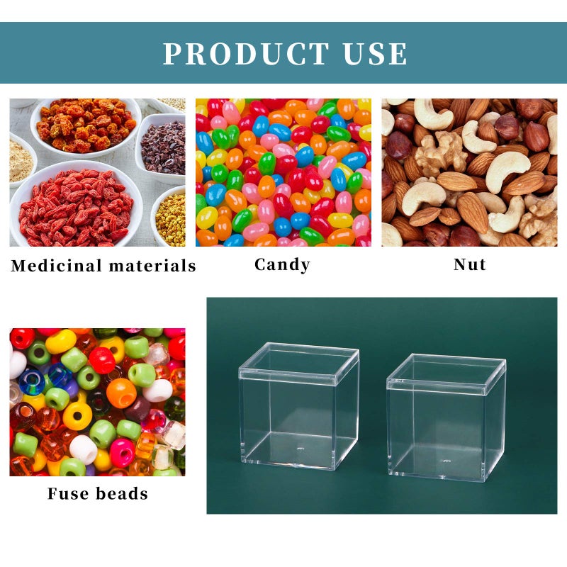 dedoot Clear Acrylic Boxes Small Plastic Square Cube, 4 Pack Small Plastic Storage Box with Lid, 2.2x2.2x2.2 Inch /55x55x55mm Square Clear Containers Box for Candy Pill and Tiny Jewelry - Image 4